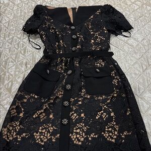 Self-Portrait Black Lace Minidress